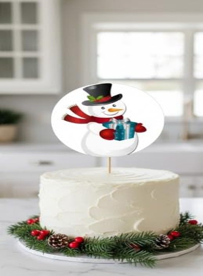 53 Arts Snowman Cake Topper | Cute Christmas Cake Decoration for Winter Party, Holiday Celebration & Festive Cakes - Image 2